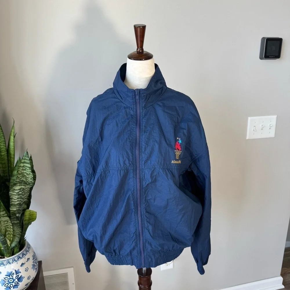Vintage! Speedo 1996 Atlanta Olympics Swishy Windbreaker Jacket - Navy